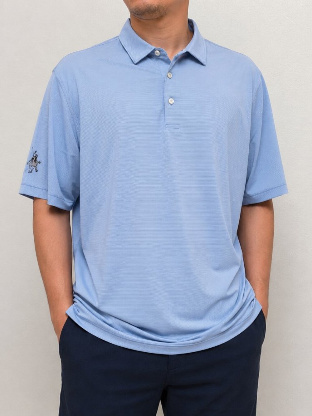 Peter Millar Summer Comfort XL Blue Striped Stretch Golf Polo Shirt